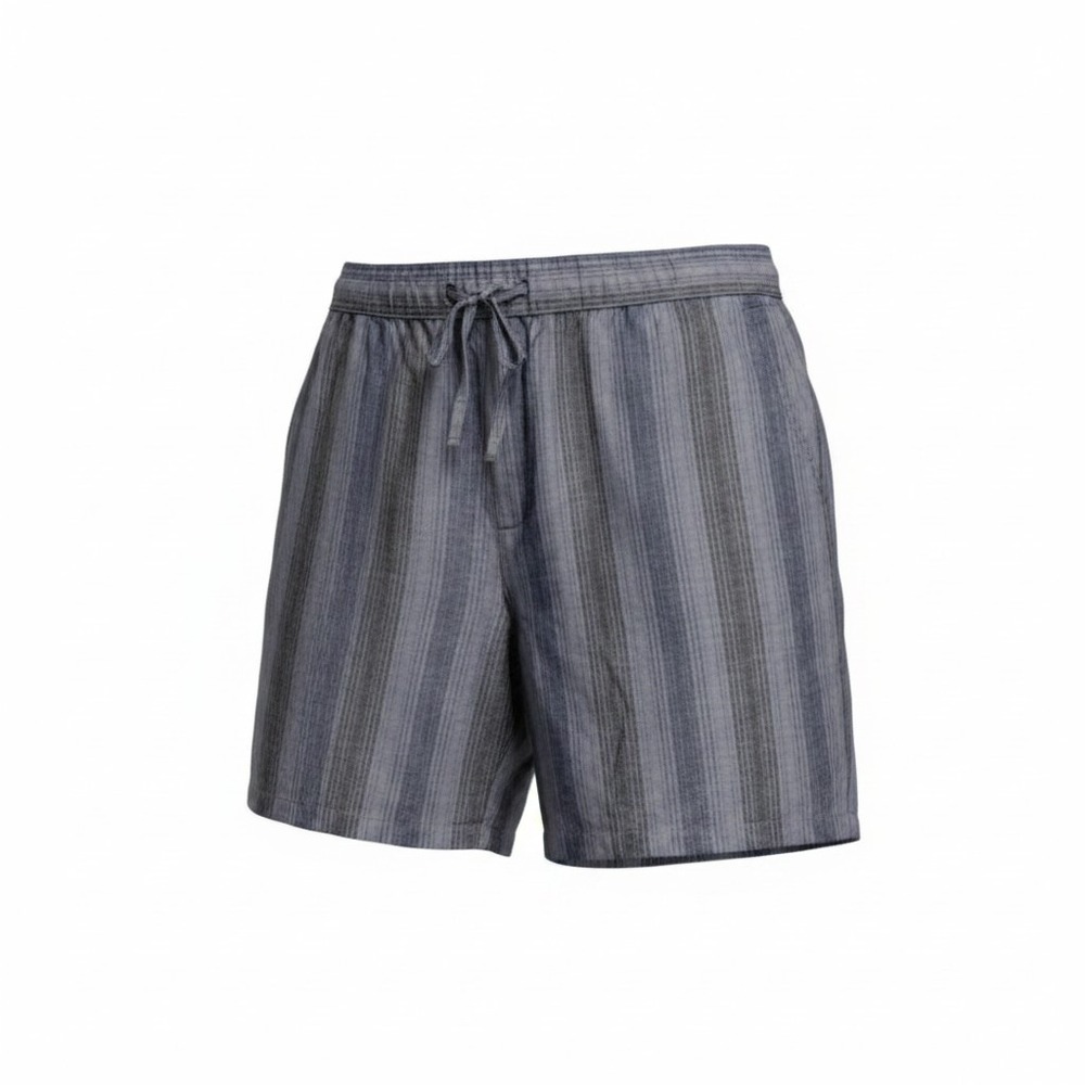 Jason Wu Shorts Men XL Denim Heather Striped Cotton Hemp Casual Nautical Coastal